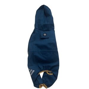 Blue Hooded Dog Raincoat‎ with Reflective Stripes for Small Dogs
